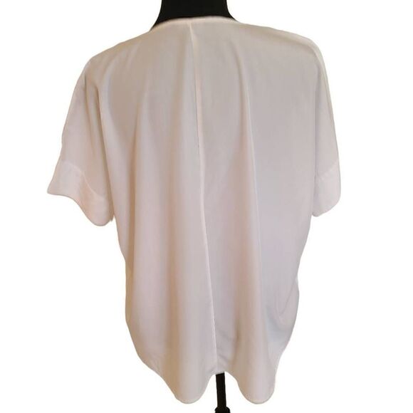 Eileen Fisher Womens White Tencel Short Sleeve Box Top Small - Picture 4 of 14